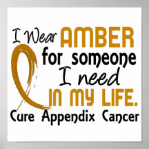Amber For Someone I Need Appendix Cancer Print