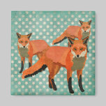 Amber Foxes Polkadot Magnet magnets