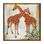 Amber Giraffes Tropical Art Canvas Canvas Print
