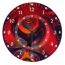 Amber Goddess – Red and Gold Delight Wall Clock