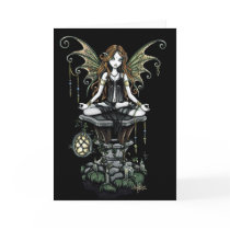 "Amber" Gothic Lotus Nature Faerie Art Card