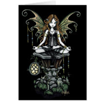 "Amber" Gothic Lotus Nature Faerie Art Card