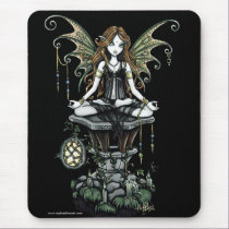 "Amber" Gothic Lotus Nature Faerie Art Mousepad mousepads
