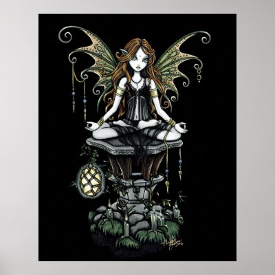 "Amber" Lotus Nature Fairy Poster by mykajelina