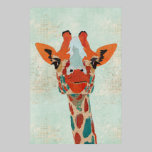 Amber Peeking Giraffe Art Poster posters