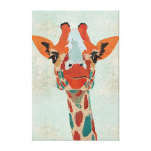 Amber Peeking Giraffe Canvas Canvas Prints