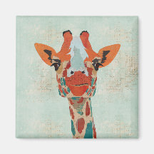 Amber Peeking Giraffe  Magnet