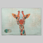 Amber Peeking Giraffe Monogram  Placemat placemats