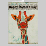 Amber Peeking Giraffe Mother's Day Card cards