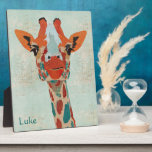 Amber Peeking Giraffe Personalized Plaque plaques