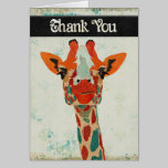 Amber Peeking Giraffe  Thank You Card cards