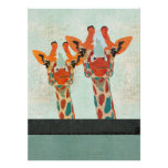 Amber Peeking Giraffes  Wedding Invitation