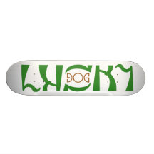ambigram inversible "de chien chanceux" skateboards customisés