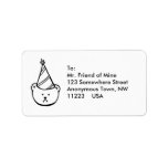 Ambivalent Party Bear - fun unique drawing art Personalized Address Label