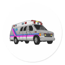 Ambulance Round Sticker