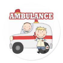 Ambulance T-shirts and Gifts Round Sticker