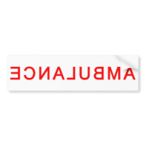 Ambulance Text Backwards Bumper Sticker