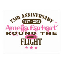 Amelia Earhart 75 Year Anniversary Postcard