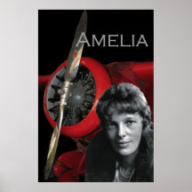 Amelia Earhart and her Lockheed Electra Print