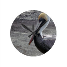 Amelia Island Pelican Wallclocks