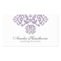 Amelia Lavender and Grey Elegant Business Card