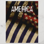 America Flag Memorial 4th July Flyer Grunge