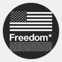 America: Freedom terms and conditions Round Stickers