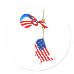 America Hanging By A Thread Obama Round Sticker