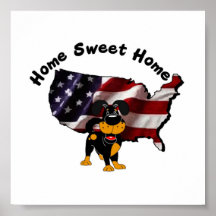 America: Home Sweet Home - USA Silhouette Print