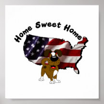 America: Home Sweet Home - USA Silhouette Poster