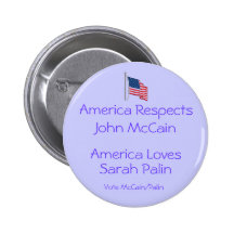 America Loves Sarah Palin Button