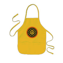 America Red, White, Blue Peace Sign Apron