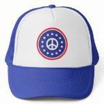 America Red, White, Blue Peace Sign hats