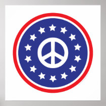 America Red, White, Blue Peace Sign