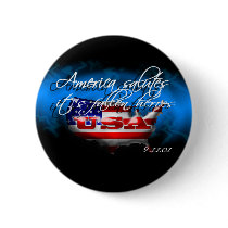 America Salutes It's Fallen Heroes 9/11 Button