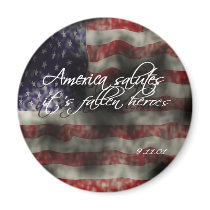 America salutes it's fallen heroes 9/11 memorial   magnets