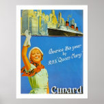 America this Year by RMS Queen Mary Print