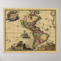 Americam utramque - North & South America Map Poster