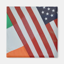 American and Irish Flags Fridge Magnets