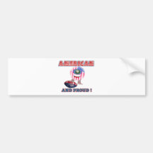 American and proud Furrkie Furry Bumper Stickers
