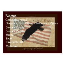 AMERICAN BALD EAGLE & US FLAG Biz Card Business Card Template
