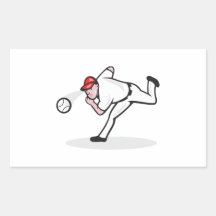 American Baseball Player Pitcher Rectangle Stickers