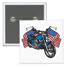 American Biker Motorcycle Pinback Buttons