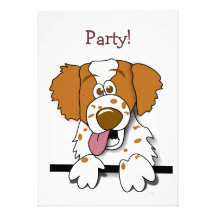American Brittany Spaniel Cute Cartoon Dog Announcements