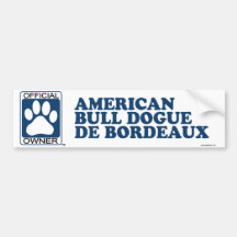 American Bull Dogue De Bordeaux Blue Bumper Stickers