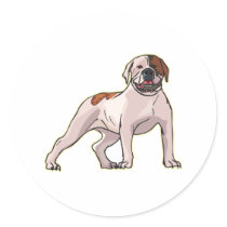 American Bulldog,Png Round Sticker