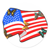 American Butterflys Round Sticker
