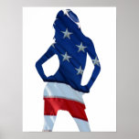 American cheerleader on any colour print