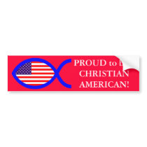 American Christian Fish Symbol Flag Bumper Stickers