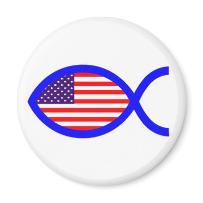 American Christian Fish Symbol Flag Magnets by ChristianFish